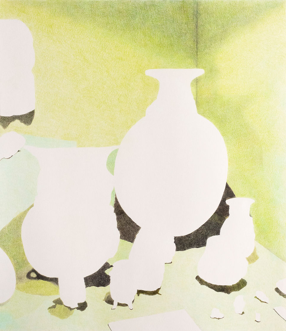De la serie "Revisitar". Lápiz de color sobre papel.