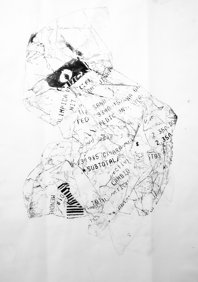 Instalación "Mapas residuales". Detalle, tinta sobre papel pergamino. 