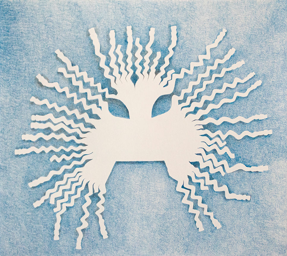 De la serie "Revisitar". Lápiz de color sobre papel.